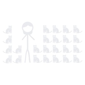 Crazy Cat Lady Stick Figure - 8.0"x4.3" - Vinyl Decal Sticker Cats Female Girl