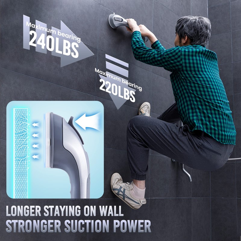 TAILI Shower Handles for Elderly Suction, 16 Inch Grab Bar