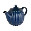 Creative Co-Op 34-Ounce Stoneware Ribbed Teapots with Reactive Glaze, Blue