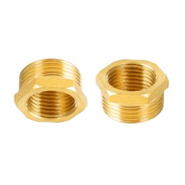 MiJunHD 2PCS Brass Reducer Connector | BSP Female Thread G 1/2 ≈ 20mm to Male Thread G 3/4 ≈ 26mm | Pipe Thread Reducing Joint Plumbing Adapter for Pipe Connection Converting