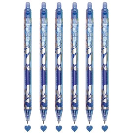 MOZXIRZ 6 Pcs Erasable Gel Ink Pens Erasable Retractable Pens 0.5mm Blue Ink Smooth Writing Pen Office School Supplies Aesthetic Pen for Women Men Girls Boys (6Pcs Blue Ink)