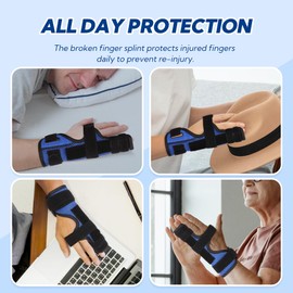 YiYame Pinky Finger Splint, Trigger Finger Splint for Ring Finger, 4th or 5th Broken Finger Splint, Metacarpal Finger Splint for Boxer's Fracture, Ulnar Nerve, Arthritis, Fits Left & Right Hand, L