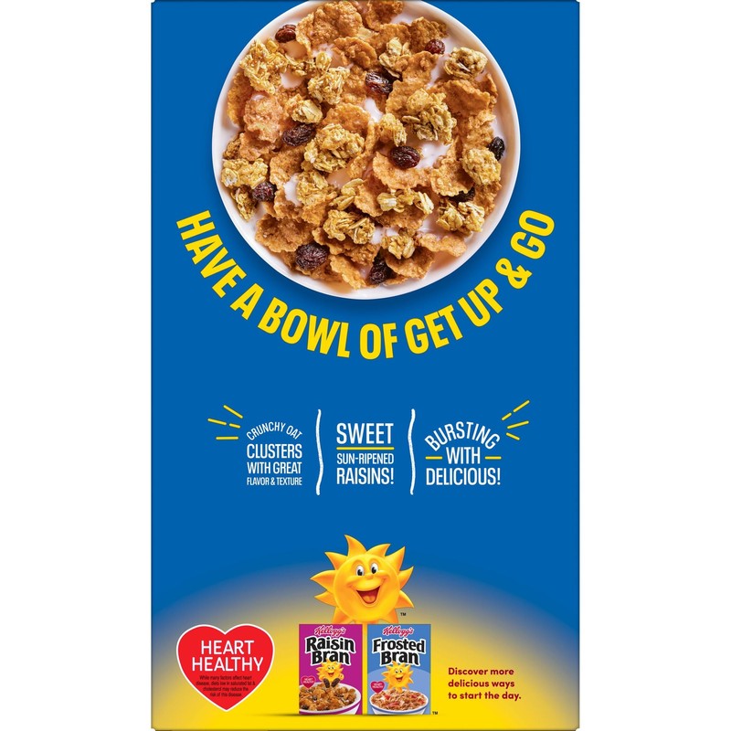 Kellogg's Raisin Bran Crunch Breakfast Cereal, Fiber Cereal, Family Breakfast,