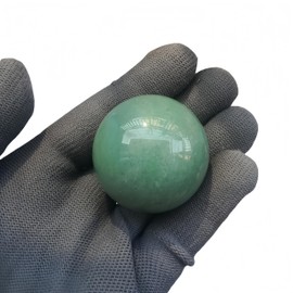 Sunshcat Natural Green Aventurine 4cm Healing Crystal Divination Sphere Figurine Gemstone Ball,with Wooden Stand Feng Shui Chakra Aura Home Sculpture Desk Decor Decorative Collection
