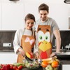 Geyoga 2 Pieces Thanksgiving Turkey Apron Burlap Kitchen Cooking Funny