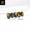 Yellow Stone Handmade Nail Tips - Short Almond / Yellow스톤