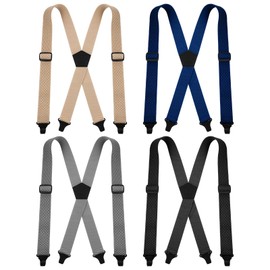 MBAIYO 4 Pcs X Back Hidden Suspenders for Men, Heavy Duty Under Clothing Suspenders with Clips for Men Women Airport Friendly