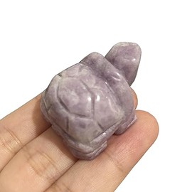 Manekieko Manekieko Natrlicher Lila Lepidolith Schildkr?te Nkristalle Und Heilsteine, 35mm Handgeschnitzte Tierskulptur Zum Sammeln Fengshui Heilkristall