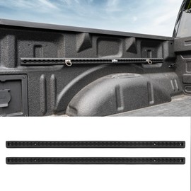 Maxzina Trail Rail System Compatible with 2015-2026 Ford F150 L-Track Side Rail Track Aluminum Alloy Black Cargo Management Truck Bed Rail Tie Down System for 2025 F-150 Accessories