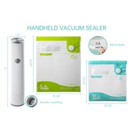 THETCHRY Portable Vacuum Sealer for Travel, Compact Vacuum Sealer, Powerful Vacuum Machine for Food with 20 Bags, Small Sealers for Food Storage