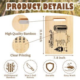 Briblaze BBQ Grill Chart Funny Cutting Board, BBQ Gifts for Men Women BBQ Lovers, Grilling Gifts Kitchen Decor, Vegetable Murder Cutting Board, Decorative Cutting Boards for Kitchen