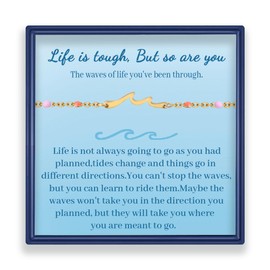 AINILOVE Inspirational Gifts for Women 14k Gold Plated Stainless Steel Wave Bracelet Inspirational Friendship Gifts for Women Teens Daughter Mom Sister Friends, Adjustable, Copper, no gemstone