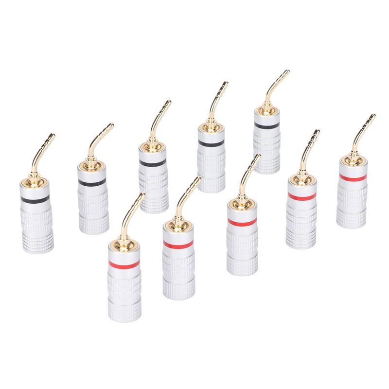 10pcs Banana Plug Needle Type Professional 24K Gold Plated Speaker