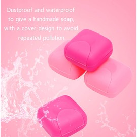 XLKJ Pack of 2 Soap Dish, Small Soap Box with Cover, Plastic Soap Container with Lid, Portable Candy Colour Soap Container for Camping, Hiking, Home, Bathroom, Travel