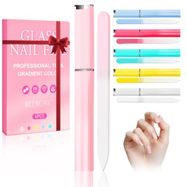 NICEMOVIC 6 Pack Glass Nail File for Natural Nails, Mothers Day Gifts, Stocking Stuffers for Teen Girls Women Adults, Easter Basket Stuffers, Birthday Christmas Bulk Small Gifts for Women Teens Girls
