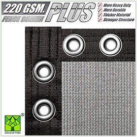 ColourTree Plus Extra Heavy Duty Fence Privacy Screen Mesh Cover - Commercial Grade 220 GSM - Heavy Duty - 3 Years Warranty (5' x 50', Grey)