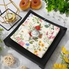AnyDesign - Paquete de 80 servilletas de papel florales desechables
