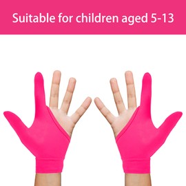 4 x Thumb Sucking Guard Gloves, Children's Chew Compression Gloves, Children Stop Thumb Sucking and Finger Biting for Ages 5-13 (Pink)