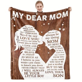 1 piece, Christmas gift blanket for mom - I love you gift from my son - creative bed blanket - Color: 30x40inch
