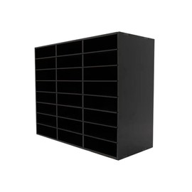 Literature Organizers, Compartments Office Mail Sorter Organizer, Literature Sorter for Office, Home, Classroom (24 Slots, Black)