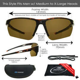 proSPORT Polarized Bifocal Sunglass Readers Deep Sea Fishing Fisherman String Lanyard Sport Wrap UV400 Men Women Anti-Glare 1.50 2.00 2.50