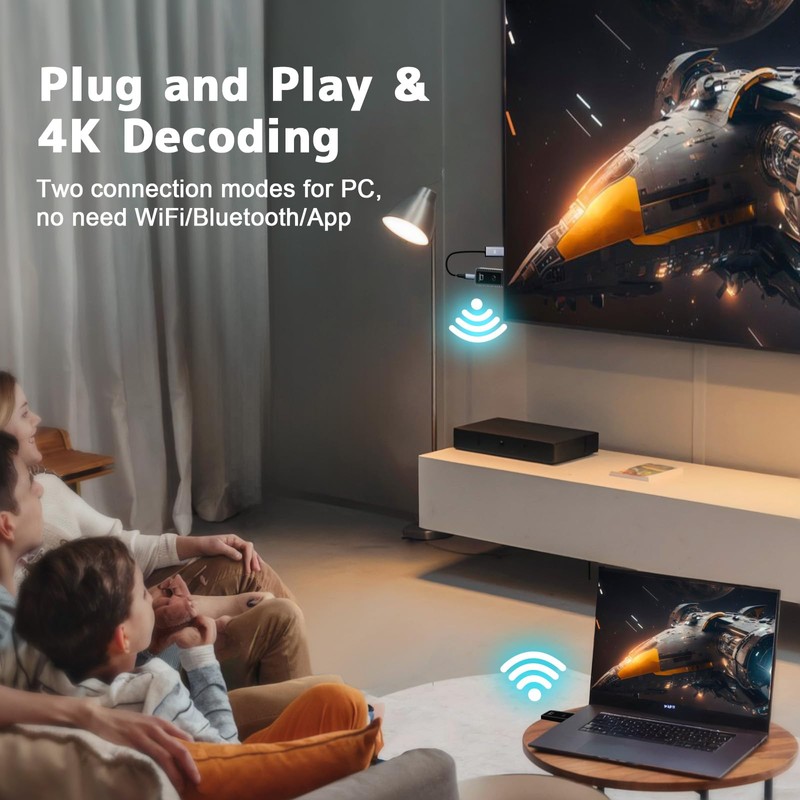 Wireless HDMI Transmitter and Receiver 4K, 2.4/5GHz 1080P Portable Wireless