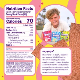 JOYRIDE Pink Lemonade Sour Strips - 3.5 oz 6-Pack Bundle with 2.5oz Glacial Peppermint Gum, Low Sugar, Sour Belt Candy, Dye Free, Low Calorie Snacks, Healthy Candy (7 Items)