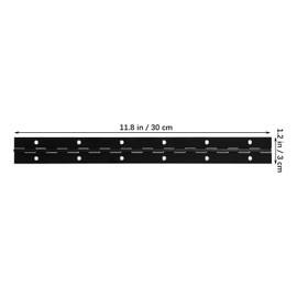 Gatuida 2 Pcs Black Piano Hinge Metal Long Thin Hinges, 12inch Stainless Steel Cabinet Hinges with Screws, Heavy Duty Piano Hinge for Pianos Cabinet Doors Large Windows Boats Chrome