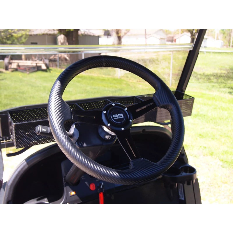 Huskey 13" Golf Cart Steering Wheel Carbon Fiber Look W/