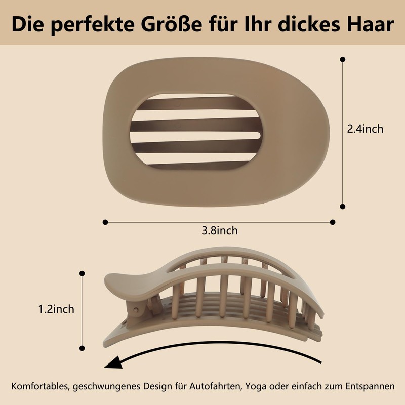 Set of 4 Brown Matt Flat Hair Clips