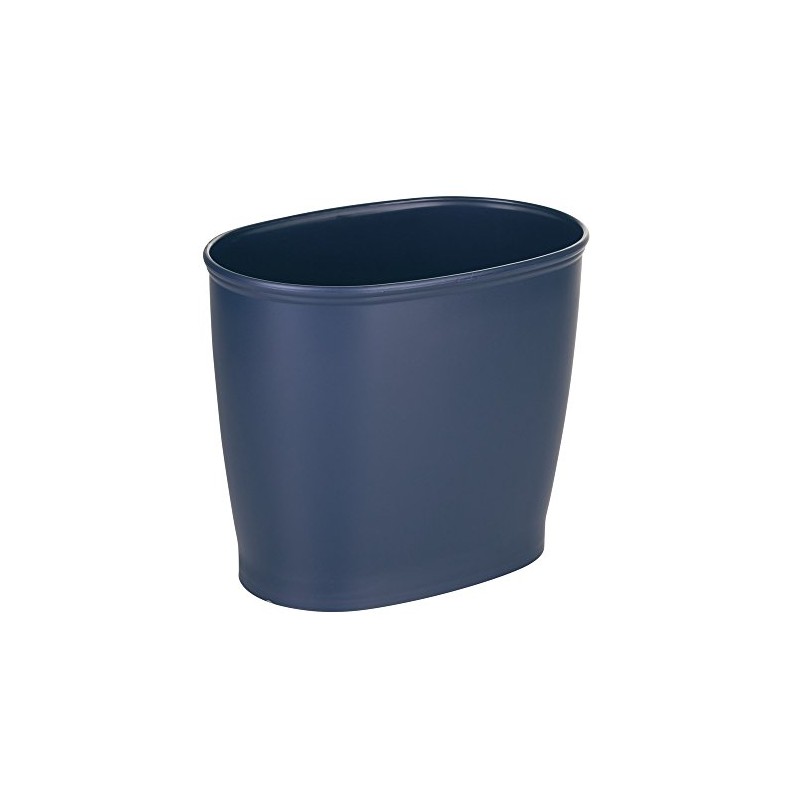 iDesign Kent Plastic Oval Wastebasket, Trash Can for Bathroom, Kitchen,