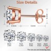 jiamiaoi Square Stud Earrings with Cubic Zirconia Earrings 925 Sterling