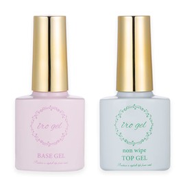 iro gel Gel Nail UV LED Compatible Base Coat & Top Coat Set, No Wiping Required