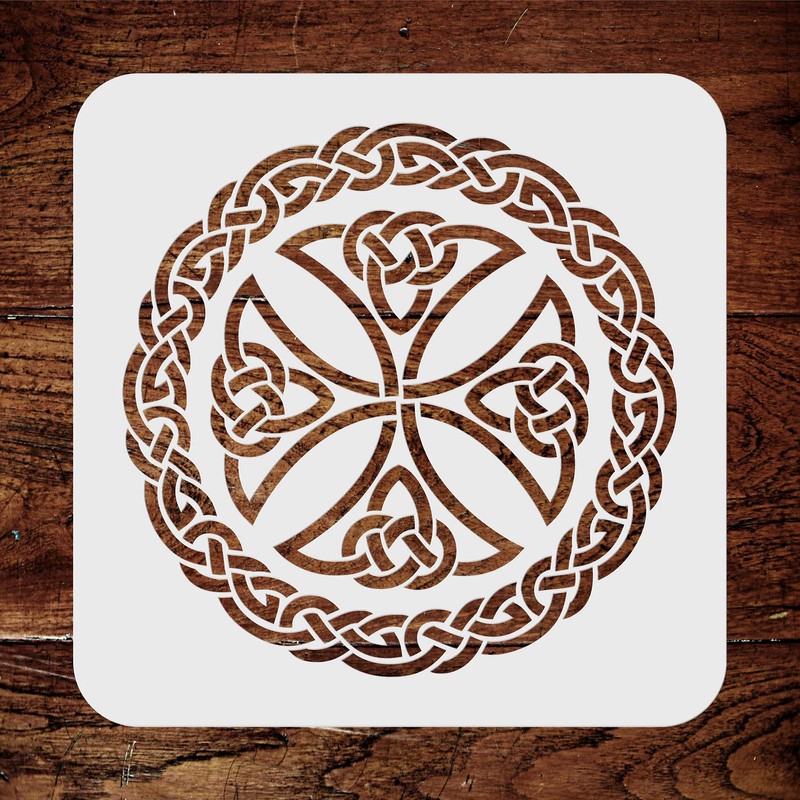 Stencils for Walls: Celtic Cross Stencil, 8.5 x 8.5 inch