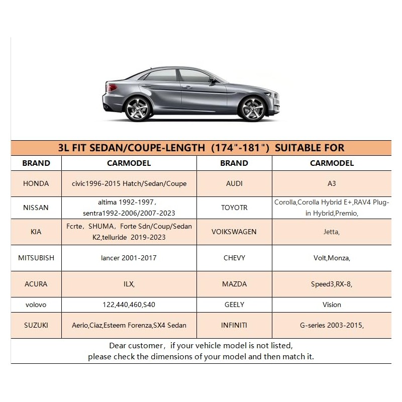 AMBARI Car Cover Composite Strong Material Compatible with Honda Civic