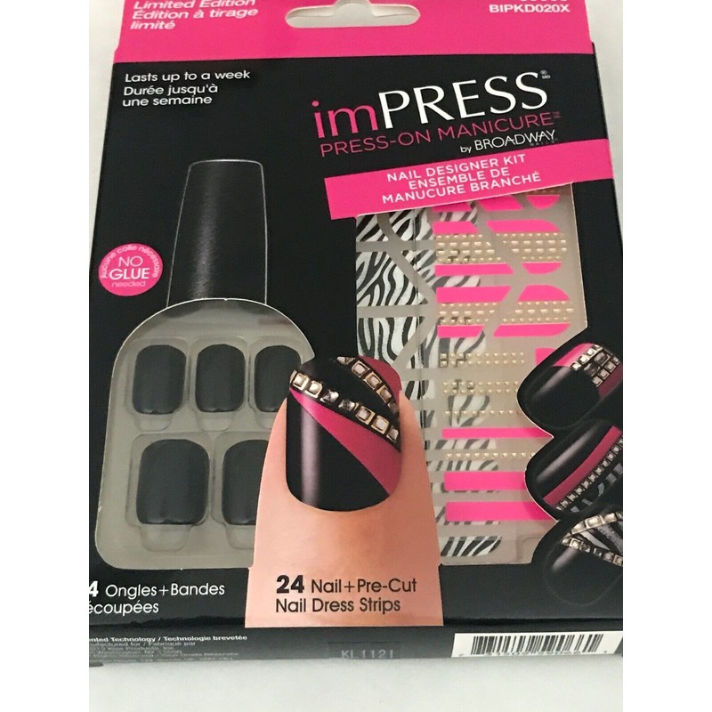 Kiss imPRESS Press-On Manicure Nails Broadway Limited Edition Black 59066