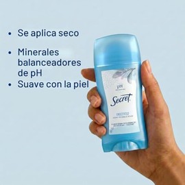 Secret Original Unscented - Antitranspirante y desodorante invisible sólido pH equilibrado para mujer, 2.6 onzas