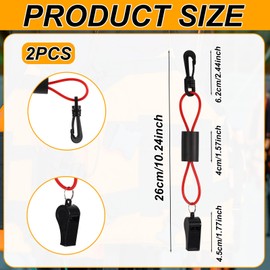 BOXOB 2pcs Boat Whistle with Lanyard, Loud Safety Emergency Whistle Floating Boat Whistles for Marine Kayaking Life Jacket Camping Hiking Hunting Fishing Skiing Rescue Survival Signaling Accessories