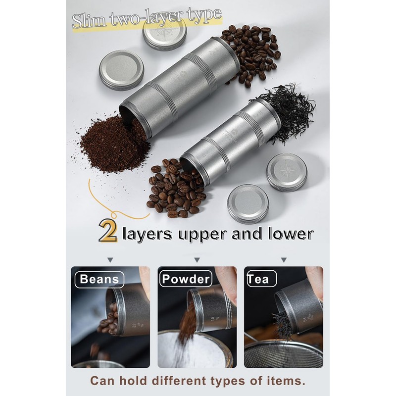 camping moon Coffee Canister 2-Stage CNC Cutting Duralumin CC-51-H