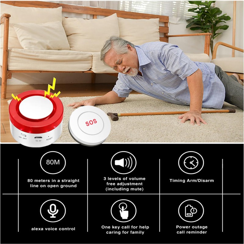 WiFi Caregiver Pager Call Button: Wireless Nurse Alert Call Bell,