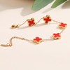 TICVRSS 18K Gold Plated Clover Bracelet for Women Adjustable Cute