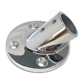 keehui Heavy Duty 316 Stainless Steel Marine Grade Casting Boat Hand Railing Fittings 1'' Round Base 45 Degree Tube Base