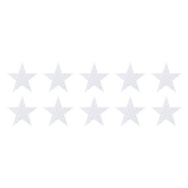 VekAuto 10 Pcs Reflective Stickers, 1.97"x1.89" Star Shape Safety Tape Reflector Universal for Cars Trucks Trailers Waterproof PET White