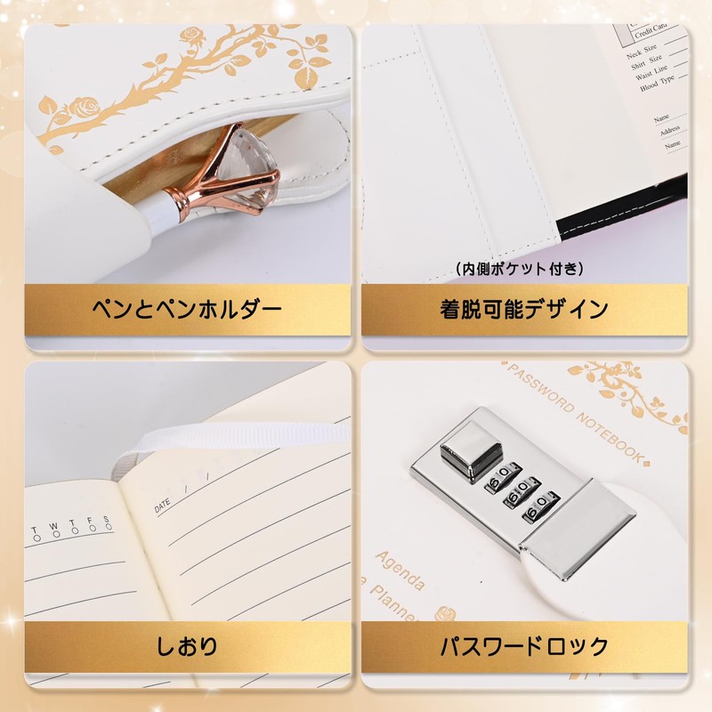 Notebook Diary with Lock, B6, Cute, Princess Style, Secret Notebook,