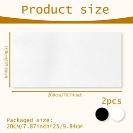 2 Stück Bügelvlies 200 x 100cm, Vlieseline Zum Aufbügeln, Beidseitig Haftend, Ideal Zum Verstärken Von Kleidung Und Stickereien, Perfekt Für DIY-Projekte Und Haushaltstextilien (Schwarz Weiß)