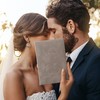 Family register - grey, velour, heart embossing, silver, family book