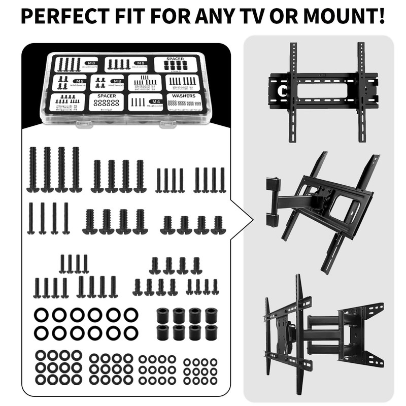 TV Bracket Screws - 120PCS TV Mounting Screw Kit with