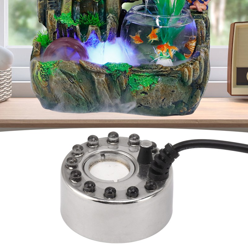 Color 12 LED Mist Maker Fogger Water Fountain Pond Fog