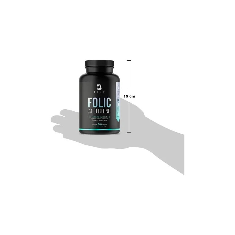 Folic Acid Blend B Life Ácido Fólico 240 Cápsulas Con