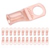 SELTERM SELTERM 25pcs 2 AWG 3/8" Stud Battery Lugs, Ring Terminals, Heavy Duty Copper Wire Lugs, Battery Cable Ends, 2 Gauge Ring Terminal Connectors, UL Bare Copper Eyelets Electrical Battery Cable Lugs